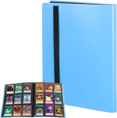 360 Compartimenten Duidelijk Waterdicht Trading Cards Album voor Pokemon en TCG/CCG Kaarten, Professionele Verzamelbinder voor Kinderen en Collectors, Luchtblauw
