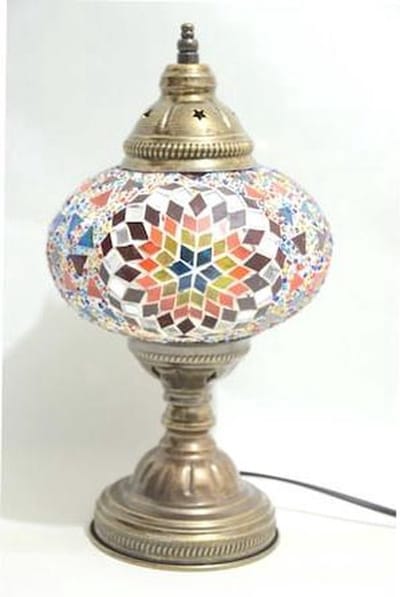 Turkse lamp - handgemaakt tafellamp multicolour - staande lamp - 32cm hoogte - unieke decoratie