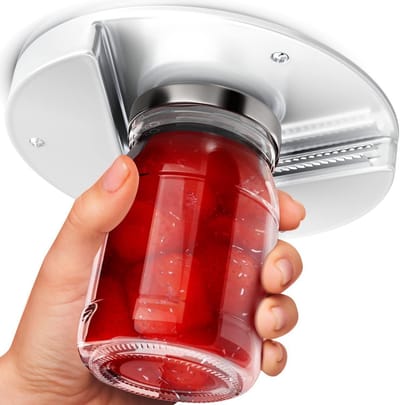 Dailygoods - Glazen deksel en flesopener, draaisluitopener, onderkast glasopener, flesopener, blikopener onder de toonbank, roestvrijstalen glasopener voor senioren en zwakke handen of artritische handen