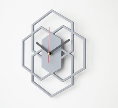 Home 3D® - Moderne Stille Wandklok Grijs - Voor Keuken en Binnengebruik - Gemaakt en ontworpen in Nederland