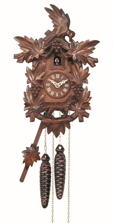 Engstler - 922_QM - Koekoeksklok - Kwarts - Notenhout - met muziek - 30 cm
