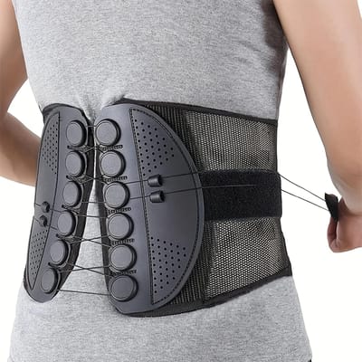 1 Stuk Verstelbare Modi Sport Taille Regio Ondersteuning Kenmerken Riem Voorzien van Ademend Gaas en Dubbel Trekkoord Voor Buiten Wandelen Kamperen Fitness L zwart