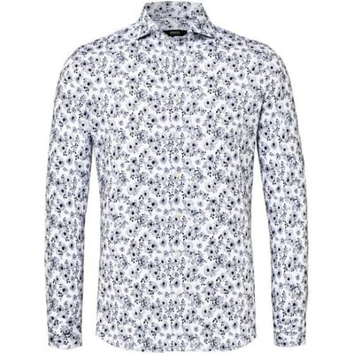 Desoto Luxury Overhemd Multi Flowers Pattern Grijs-Wit / male
