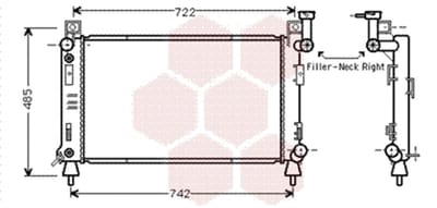 Van Wezel - RADIATOR VOOR CHRYSLER VOYAGER 1991-1995 04778044