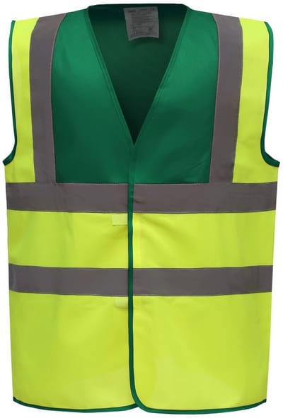 Yoko Signalisatievest met 2 Banden & Bretels YHVW100 - Paramedic Green / Hi Vis Yellow - S