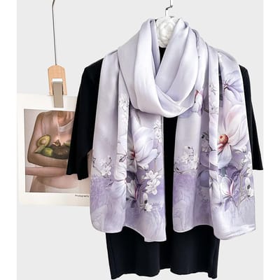 175*55Cm Luxe Sjaal Zijden Bandana Dames Sjaals Wikkel Moerbei Mode Hoofdband Hijab Sjaals Foulard Zakdoek Real Silk 55x175cm gray