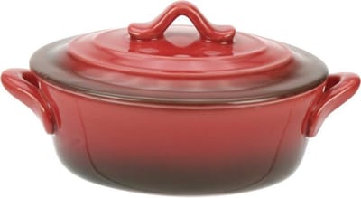 Cosy & Trendy Red Ovenschotel Met Deksel - Ovaal - 0L25 - 13 cm x 10 cm x 5 cm