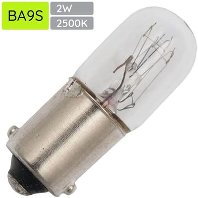 Signaallamp Ba9s 130V 2W - 15 mAh - Per stuk - T10 Gloeilamp Ø10mm - 28mm - 2500K - Dimbaar
