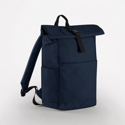 BagBase Premium Recycled Roll Top Backpack BG186 - Navy - 28 x 45 x 14 cm