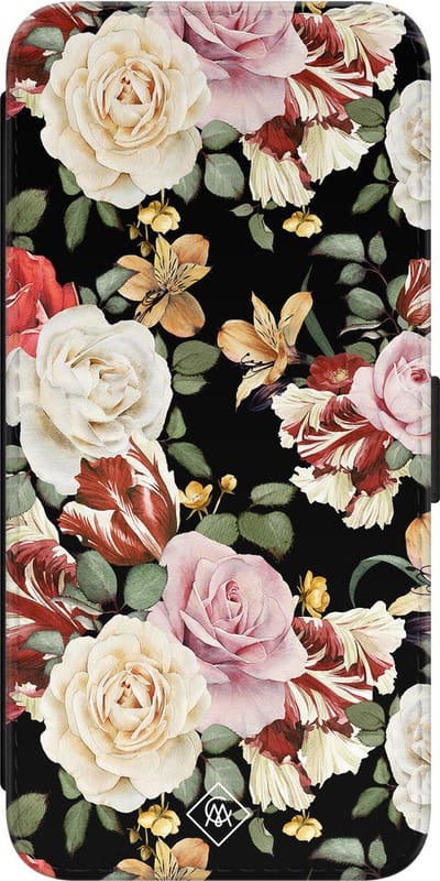 Casimoda® bookcase - Geschikt voor Samsung Galaxy S23 - Hoesje met pasjeshouder - Bloemen flowerpower - Multi - Kunstleer