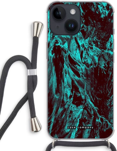 Case Company® - Hoesje met koord geschikt voor iPhone 14 hoesje met Koord - Ice Age - Telefoonhoesje met Zwart Koord - Bescherming aan alle Kanten en Over de Schermrand