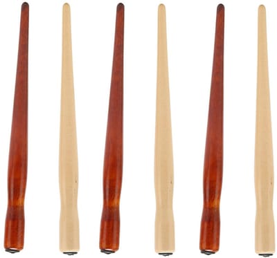 Dailygoods- Penpunt Houder Duurzaam Hout - 6 Stuks - Comfortabele Grip - Antieke Dip - Kalligrafie - Premium Niet-giftig Materiaal - Tekenpenhouder