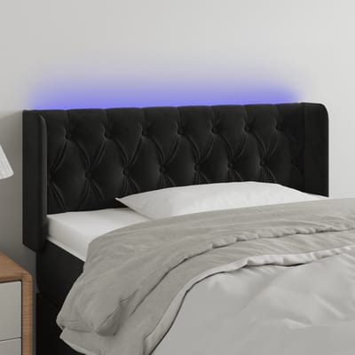 vidaXL - Hoofdbord - LED - 103x16x78/88 - cm - fluweel - zwart