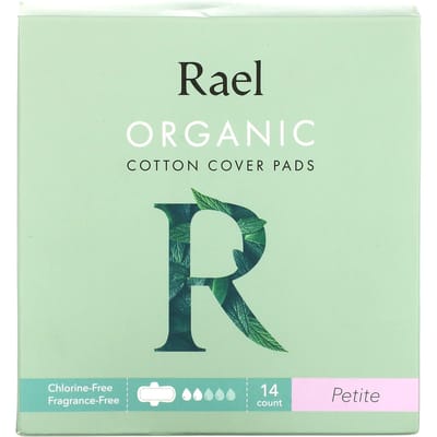 Rael, serviette hygiénique en coton biologique, petite, 14 serviettes par paquet beige