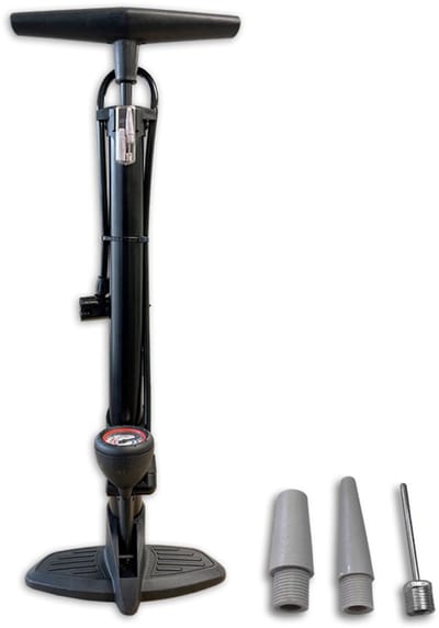 Typhoon Hogedrukpomp met manometer - Stalen buis - Max 6 bar - Zwart - Universeel ventiel - Inclusief adapters