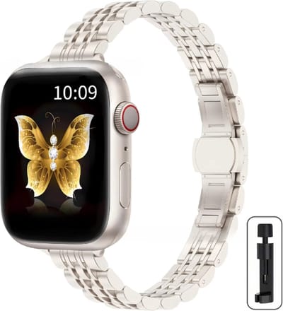 Actie4you® - Dunne band - 38/40/41mm - Metalen bandje geschikt voor Apple Watch - Schakel Armband RVS - Roestvrijstaal - Horlogeband - Geschikt als Apple watch bandje voor Series 1/2/3/4/5/6/SE/7/8/9 – Zilver Mat