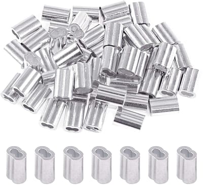 200 Stuks 1/16'' (1.5mm) Aluminium Krimpkousen voor Draad en Kabel - Dubbel Barrel Ferrules voor Kabelverbindingen en Koord Eindpunten