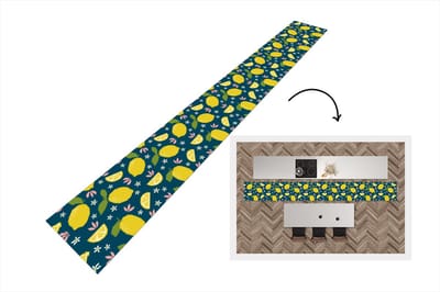 Keukenloper - Keukenmat - Citroen - Patronen - Zomer - 400x50 cm - Keuken vloerkleed