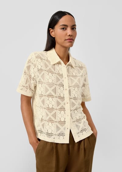s.Oliver - female - Luchtig poloshirt van haakwerk