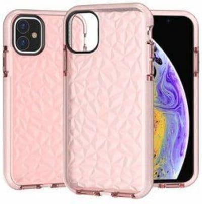 Hoogwaardig Luxe TPU Back Cover met Diamant Effect - Siliconen Hoesje Geschikt voor Appel iPhone 14 Pro Max - Roze