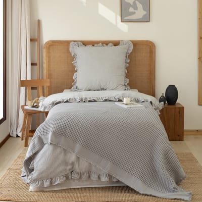 L&G - %100 Katoen Dekbedovertrekset - Eenpersoons - 1 x 140x200 cm dekbedovertrek + 1 x kussensloop 60x70 cm - Beddengoedset - Bedovertrek - Milagros Ren Solid