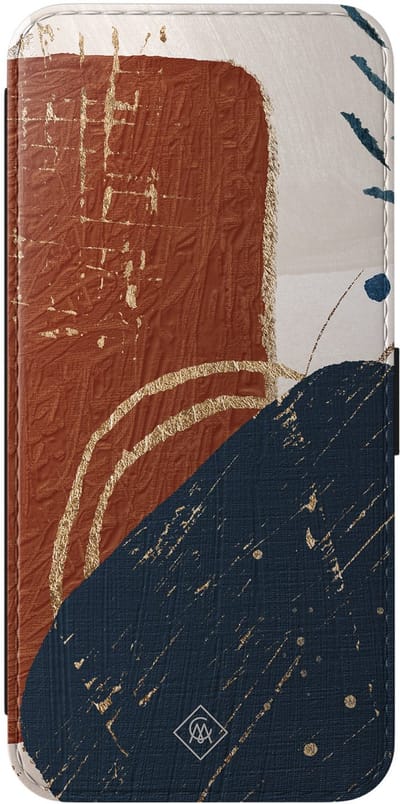 Casimoda® bookcase - Geschikt voor Samsung Galaxy A57 - Hoesje met pasjeshouder - Abstract Terracotta - Multi - Kunstleer