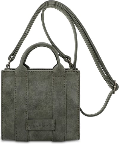 Fritzi aus Preußen Schoudertas Handtas Fritzi Square Vintage Crossbody Bag Anthra Donkergrijs