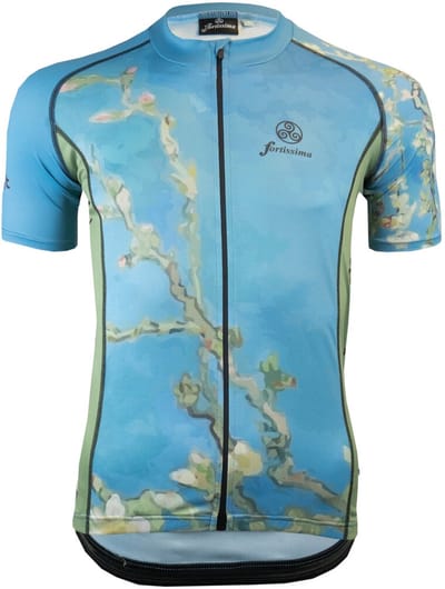 Fortissima Fietsshirt Heren en Dames - Korte Mouwen - Van Gogh Amandelbloesem - Maat XS