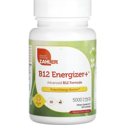 Zahler, B12 Energizer+, Geavanceerde B12-formule, Natuurlijke kersensmaak, 5000 mcg, 120 zuigtabletten
