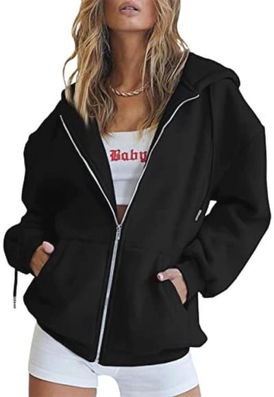 Hoodie voor dames met ritssluiting en capuchon - Oversized sweatshirt voor herfst en winter