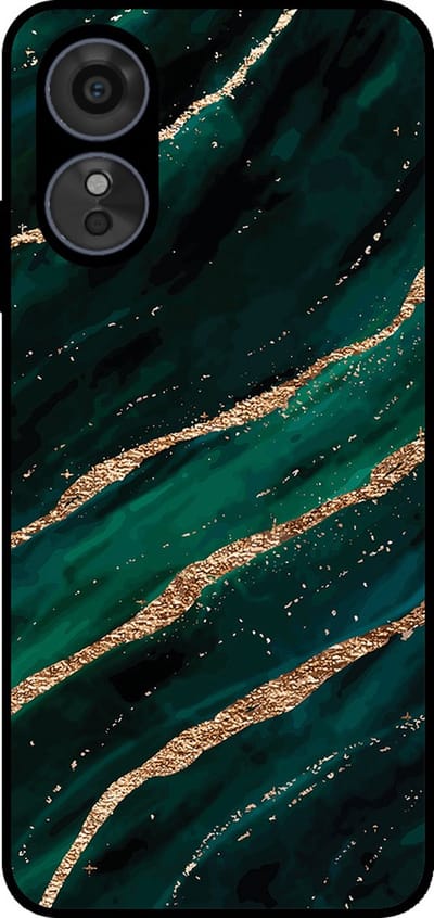 Smartphonica Telefoonhoesje Geschikt voor Oppo A1 / A98 / F23 met marmer opdruk - TPU backcover case marble design - Groen Goud geschikt voor Oppo A1;Oppo A98;Oppo F23