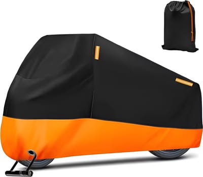 E-shop4u® - Motorhoes - Waterdicht - Outdoor Regen Protector Covers - UV Bescherming - Burgman 400/650/125 - L for 180-200cm - Oranje