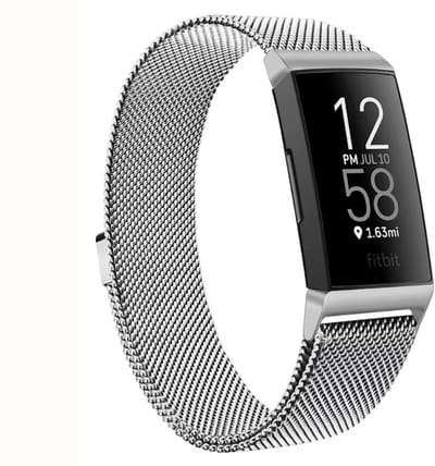 Milanees Bandje geschikt voor Fitbit Charge 3 en 4 - Milanese band - Zilverkleurig - Fitbitbandje - Chique bandje - Metalen bandje - CHPN