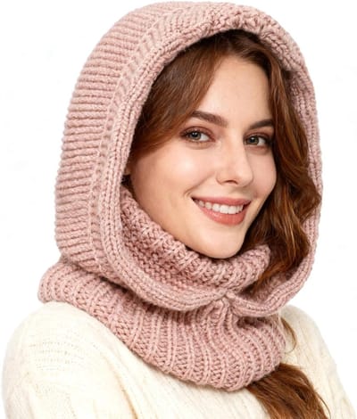 Dames Gebreide Wintermuts met Extra Lange Dikke Sjaal - Multifunctionele Winddichte Beanie en Ademend Balaclava voor Fietsen en Skiën