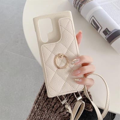 Crossbody Telefoonhoes voor Samsung Galaxy S23 FE S24 Ultra S22 S21 Plus M54 A55 A15 A25 A35 A14 A24 A34 Portemonnee Kaarthouder Ring Galaxy S23 Ultra