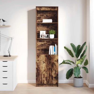 vidaXL - Highboard - 50x35x180 - cm - spaanplaat - gerookt - eikenkleurig