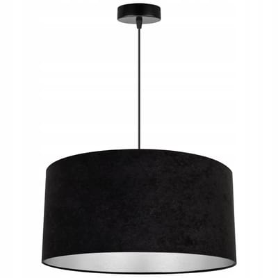 Light-Home Mediolan – Hanglamp – Zwarte Velours Kap – Chromkleurige Binnenzijde – In Hoogte Verstelbaar