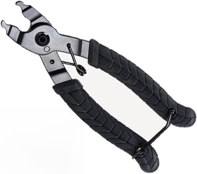 Fietskettingtang voor snelkoppeling en openen van ketting, 6 tot 12 versnellingen, zwart.