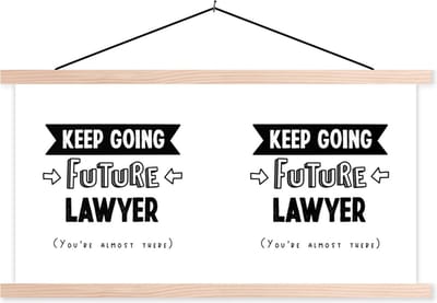 Posterhanger incl. Poster 120x60 cm - Schoolplaat - Quote - Studeren - Advocaat - Textielposter - Blanke latten