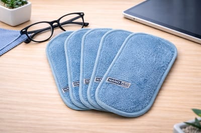 5x Nanoplus Brillen schoonmaakdoek/Nanodoek/Brilpoetsdoekjes/Blauw