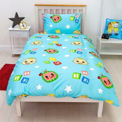 CoComelon Friends Dekbedovertrek Eenpersoons - 140x200 cm - Inclusief Kussensloop 50x75 cm - Omkeerbaar - Blauw