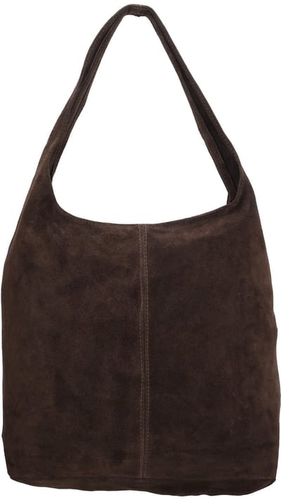 Charm London Elisa Schoudertas - Buideltas - Hobo - Suède - Leer - Leren Dames Tas - Donkerbruin