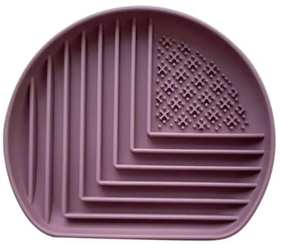 Rieba® Voerbak Hond - Likmat Hond – 20x19cm - Flexibele Silicone Hondenlikmat - Slowfeeder Hond – Anti Schrok Voerbak – Silicone Zuignappen – Pastel Roze