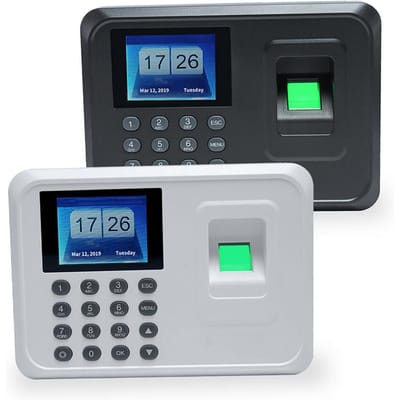 Machine de Pointage Intelligente à Empreintes Digitales et Mot de Passe Enregistreur de Présence Employé Écran LCD 2,4 pouces Horloge de Pointage 5V