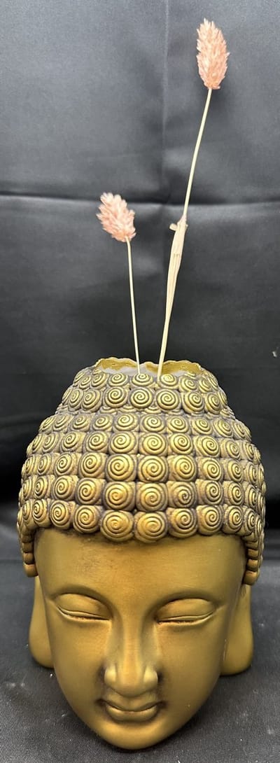 Decoratieve Boeddha - goud - hoogte 13 cm x 10 x 7 cm - polyresin - Woonaccessoires - Decoratieve beelden