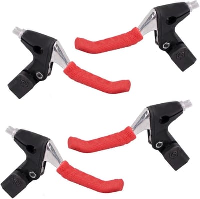 Fietshandvat Beschermers - Remhendel Covers - Comfortabel Fietsen - Schokabsorberend Ergonomisch - 4 Stuks - Rood