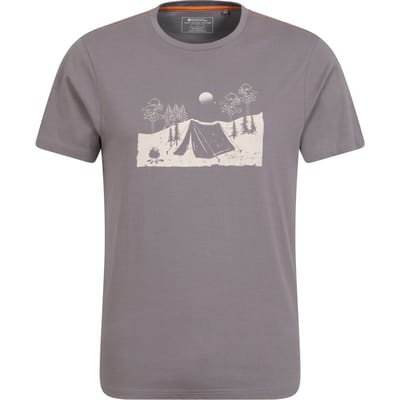 Mountain Warehouse Heren Camping Schets Organisch T-Shirt (Grijs)