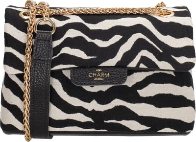 Charm London Anna Schoudertas - Crossbody - Zebra - Overslag - Gouden Ketting - Zebra