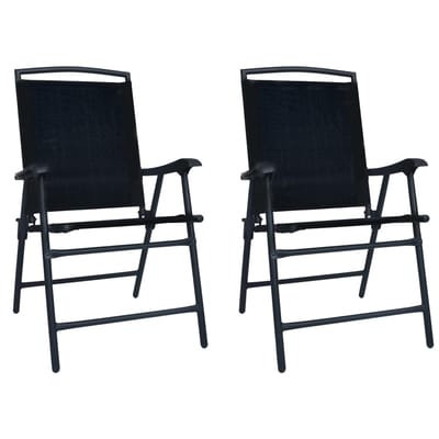 vidaXL - Opklapbare - stoelen, - 2 - stuks, - textiel - zwart