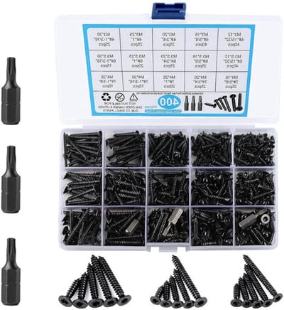 Set van 400 RVS Zelfborende Schroeven met Torx Kop, Geschikt voor Hout en Gipsplaten, Diverse Maten van 12mm tot 35mm